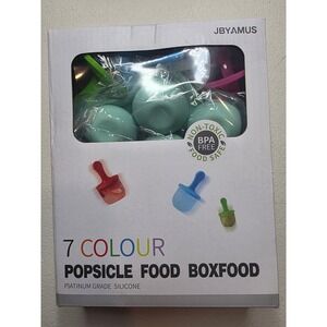 JBYAMUS 7 Color Popsicle Food Box Silicone Molds BPA Free Platinum Grade Green